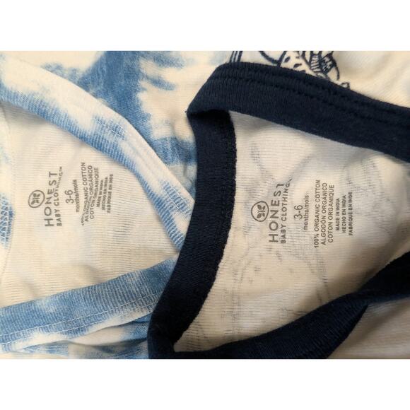 Honest Baby Size 3-6 Months 2pc Bundle Lot Bodysuit Side Snap Outfit Blue Crab - Picture 2 of 13